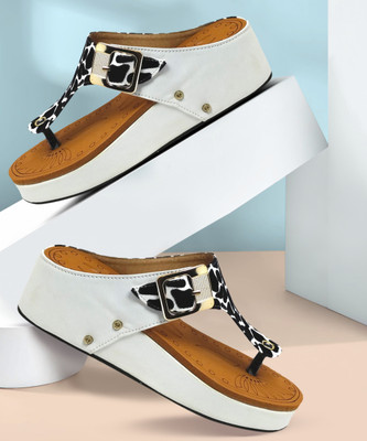 Xcen Women Wedges(White , 8)
