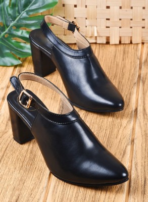 jm looks Women Heels(Black , 8)