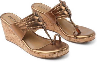 Zolt Women Wedges(Brown , 8.5)