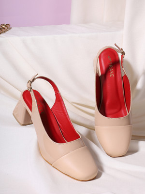 TRASE Women Heels(Beige , 5)
