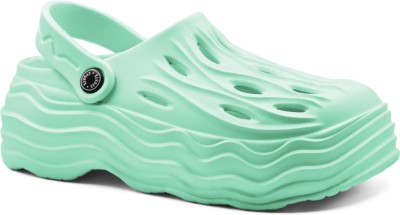 RADDZ SPORTS Women Clogs(Green, White , 7)