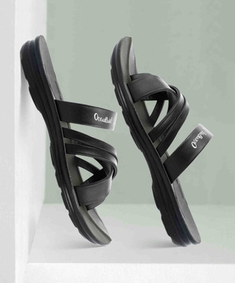 WALKAROO Men Sandals(Black , 9)