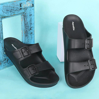 Aqualite Men Flats(Black , 10)