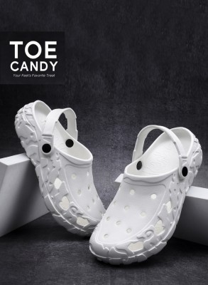 TOE CANDY White Men Clogs Slide Men Sandals(White , 6)