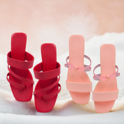 SAYERA Women Flats(Pink, Red , 4)