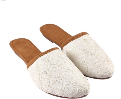 Anjaneya Creations Women Flats(White , 4)