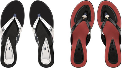 kishu Women Heels(Black, Silver , 8)