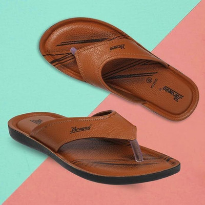 Paragon Paragon PUK2223G Men's Slip-on Tan Sandals for Men | Comfortable Sole & Durable Men Sandals(Tan , 9)