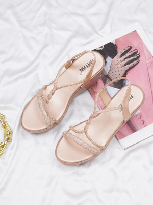 POPPY PINK Women Wedges(Pink , 7)