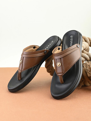 BIZORA Men Sandals(Brown , 9)