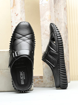 Bucik BCK9073 Lightweight Comfort Extra Soft Summer Trendy Premium Stylish Men Sandals(Black , 8)