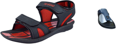 Classica Men Sandals(Blue, Black , 10)