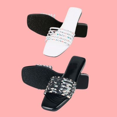 Eelite Fashion Women Flats(Black , 6)