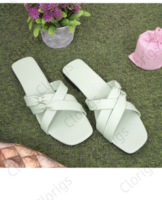 Clorigs Women Flats(Green , 5)