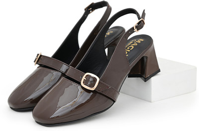 Magic Footwear Women Heels(Black , 4)