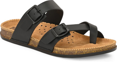 Roadster Stylish Dual Strap Buckle Design Men Sandals(Black , 8)