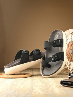 Arivo Men Sandals(Black, Beige , 9)