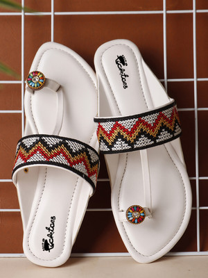 Picktoes Women Flats(White , 6)