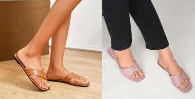 R F C Women Flats(Brown, Pink , 9)