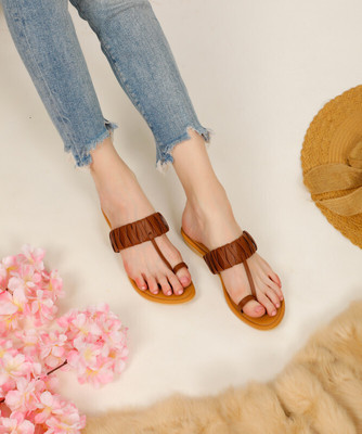 LEEFANT Women Flats(Brown , 4)