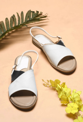 TRYME Women Flats(White , 6)