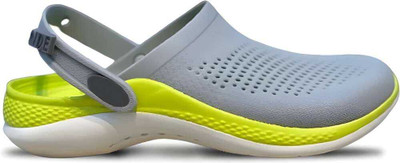 Fave Men Clogs(White, Grey , 10)