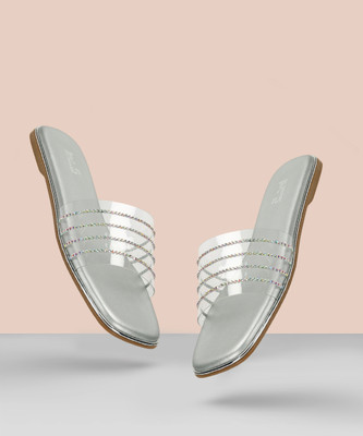 Inc.5 Women Flats(Silver , 5)