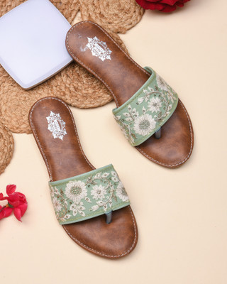 Gerief Women Flats(Green , 5)