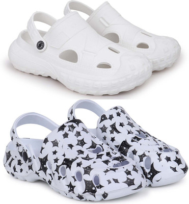 KAPYANSH Men Combo Pack of 2, Ultra cushion, Flipflops, Slipper, Slides, Sandal, Clogs Men Casual(White, White , 9)