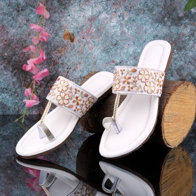 Paduki Women Flats(White , 8)