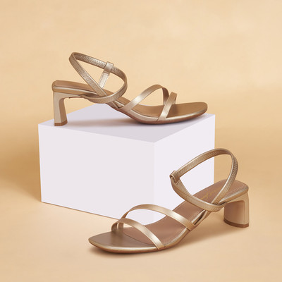 Forever Glam By Pantaloons Women Heels(Gold , 4)