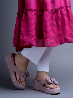 SHOETOPIA Women Wedges(Pink , 6)
