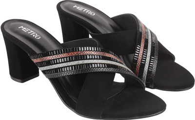 METRO Women Heels(Black , 3)