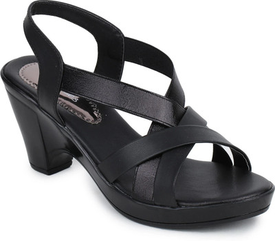 Picktoes PT-G245 Lightweight Comfort Summer Trendy Premium Stylish Party disigin Women Heels(Black , 41)