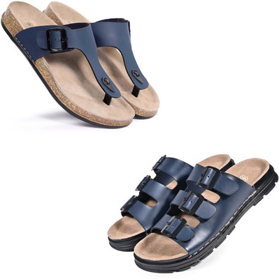 Walkivo Men Sandals(Blue, Beige , 9)