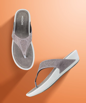 MOCHI Women Wedges(Grey , 4)
