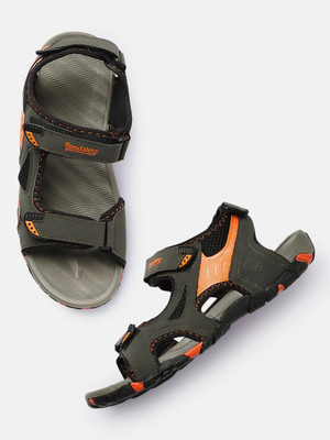 Roadster Men Sandals(Orange, Green , 8)