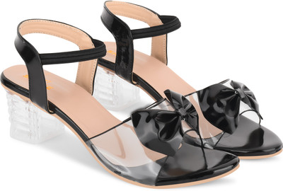 SHIPEE Women Heels(Black , 6)