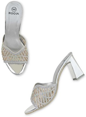 ROCIA Women Heels(Silver , 5)