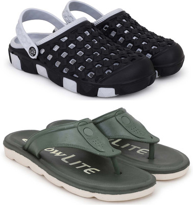 Kapani Fashion Men Clogs(Grey, Green , 8)