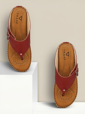 TRASE Soft Doctor Women Flats(Maroon , 5)