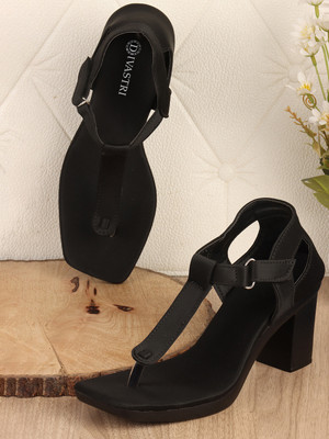 Divastri Women Heels(Black , 4)
