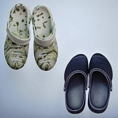 Monrav Men Clogs(Multicolor, Navy , 10)