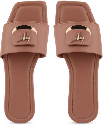 KOMOPT Women Flats(Brown , 8)