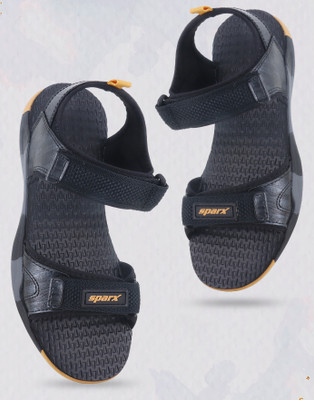 Sparx SS 128 Men Sandals(Black, Gold , 7)