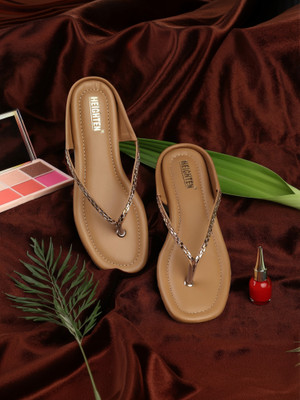 heighten Women Flats(Gold, Tan , 8)