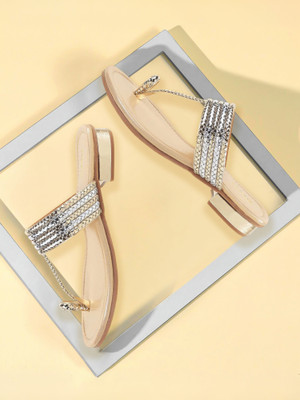 MOCHI Women Heels(Gold , 4)