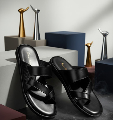 Real Bliss Men Sandals(Black , 8)