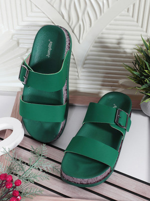 JUMPLITE Women Flats(Green , 3)