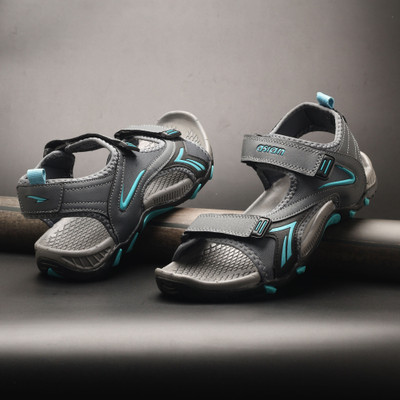 asian Men Sports Sandals(Grey, Green , 6)